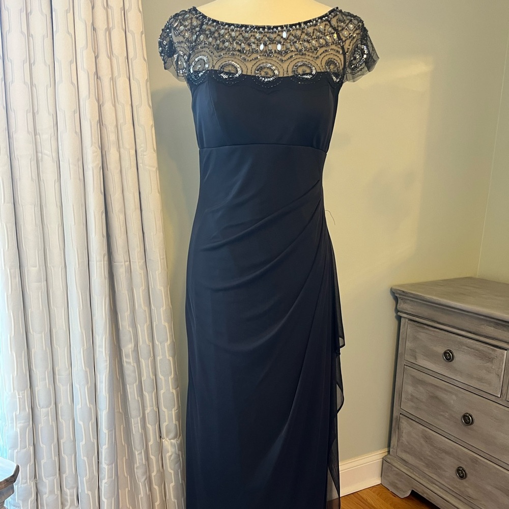 Xscape size 8 beaded gown in black